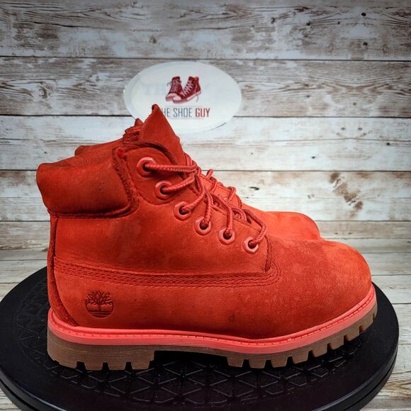 Timberland Premium 6-Inch Kids 12C Red Waterproof Boots - Picture 1 of 13